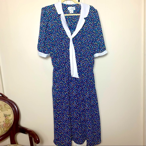 Vintage 80s does 40s polka dot dress - Picture 1 of 3